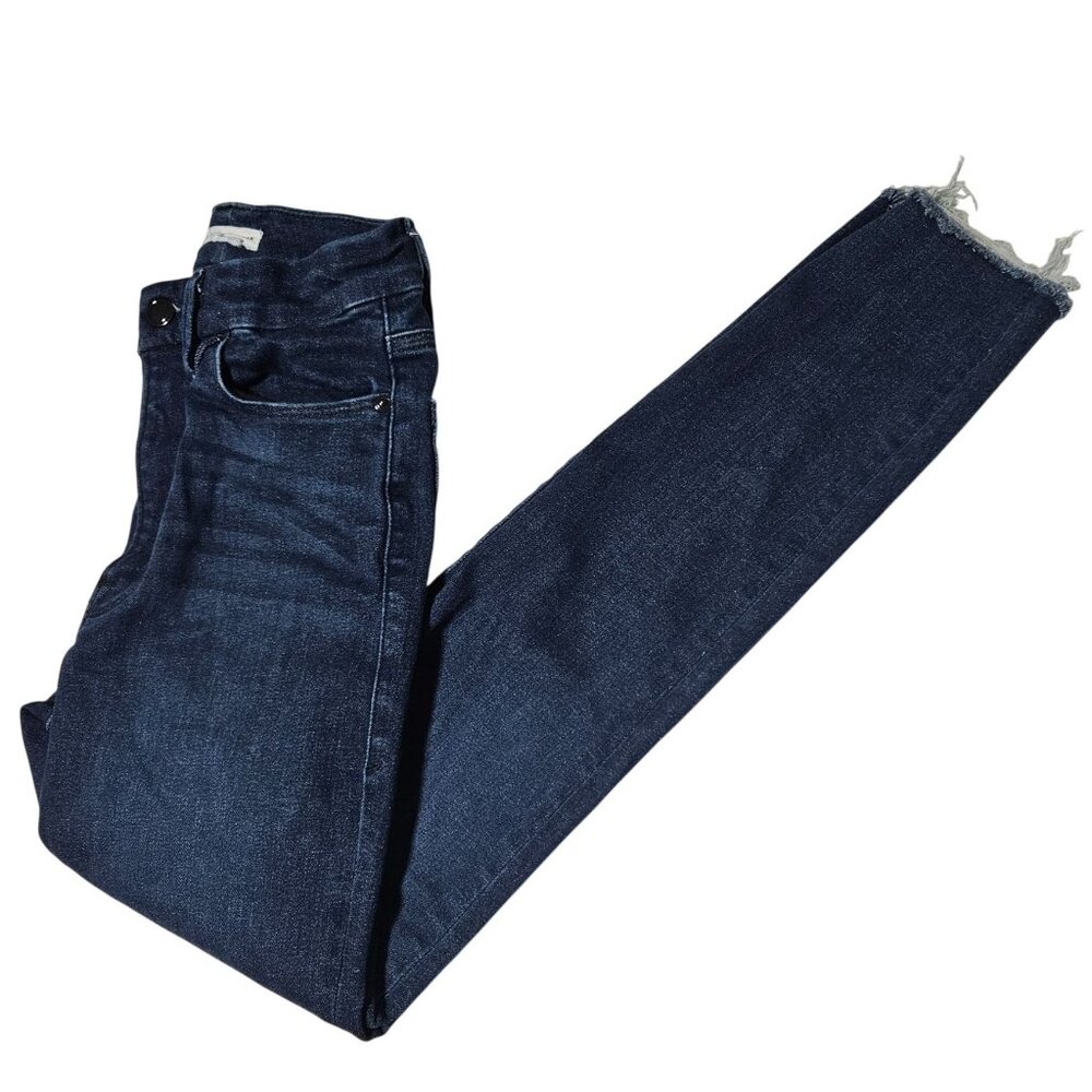 Good American Jeans Womens Size 25 Waist Skinny Mid Rise Dark Wash Denim Pants